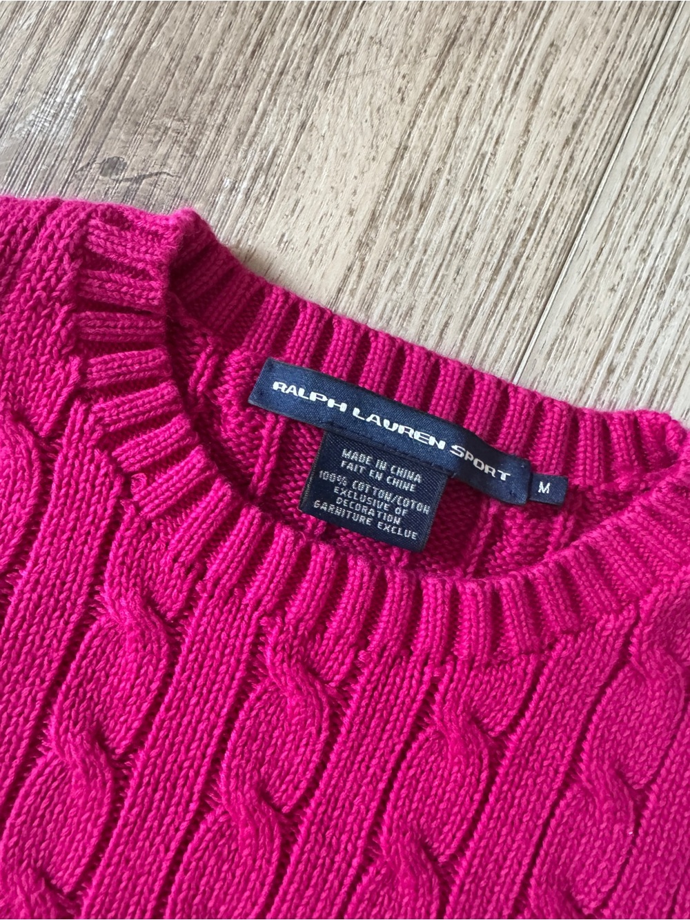 Ralph Lauren Women's Cable-Knit Crewneck Sweater - Fuchsia - Picture 3 of 5